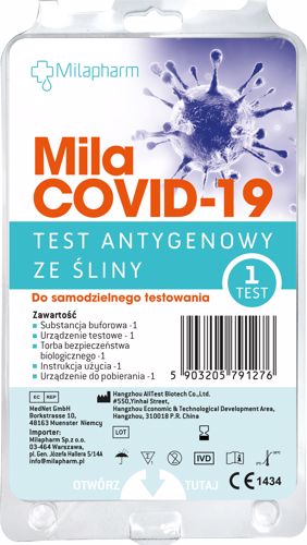 Test na koronawirusa COVID-19 antygenowy ze śliny Mila COVID-19